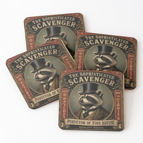 Item preview, The Sophisticated Scavenger Raccoon Matchbox designed and sold by AtlantiqArt.