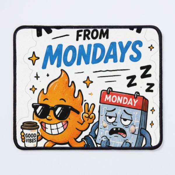 Item preview, Run Away From Mondays Funny Monday Mood Coffee Cartoon Sticker designed and sold by Soeklahan07.