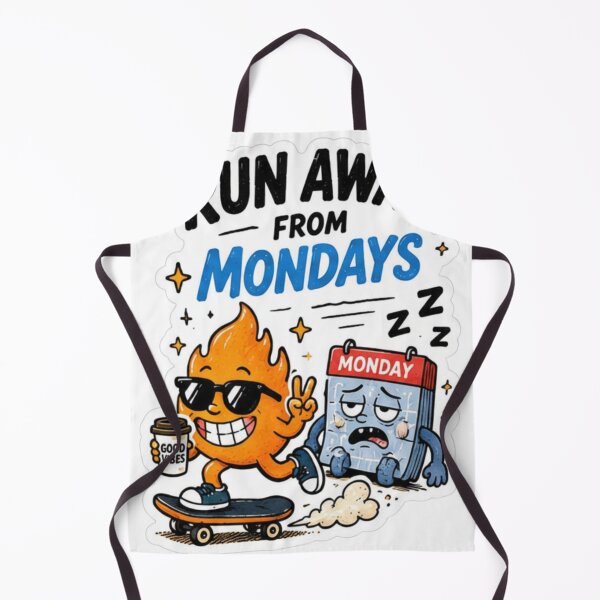 Item preview, Run Away From Mondays Funny Monday Mood Coffee Cartoon Sticker designed and sold by Soeklahan07.