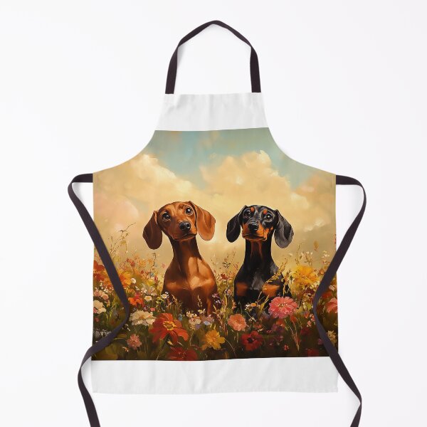 Item preview, Two Dachshunds in a Field of Flowers designed and sold by PetsArt.