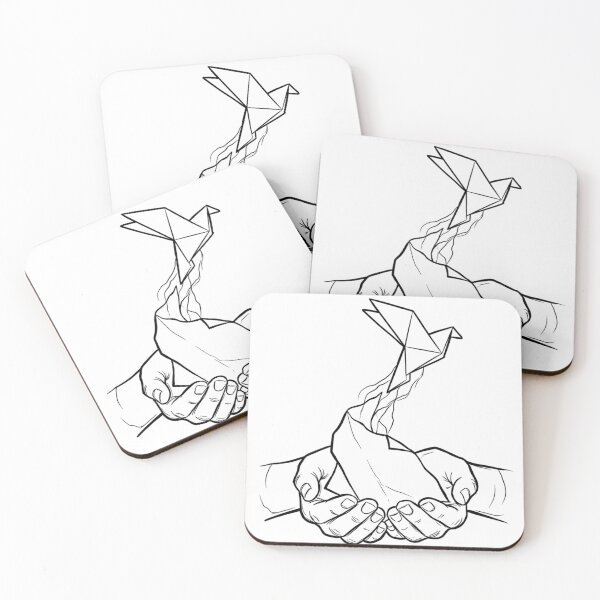 Item preview, Vintry off. Origami Bird Surreal Ink Sketch designed and sold by VintryOff.