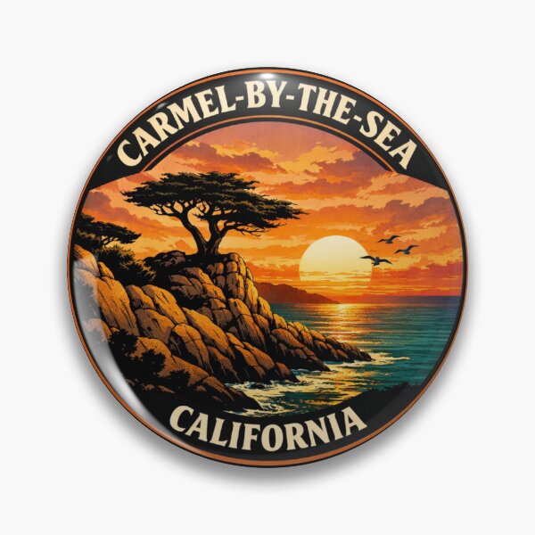Item preview, Carmel-by-the-Sea California: Lone Cypress Cliff Illustration designed and sold by CircinusStore.