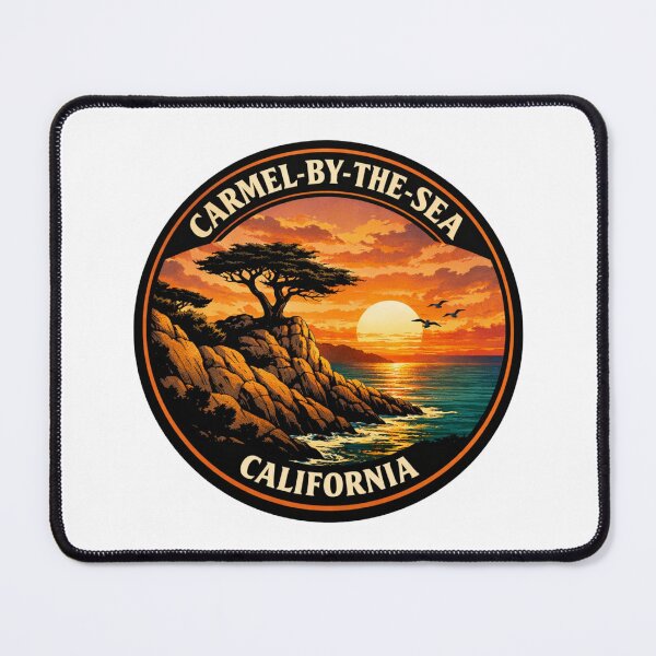Item preview, Carmel-by-the-Sea California: Lone Cypress Cliff Illustration designed and sold by CircinusStore.
