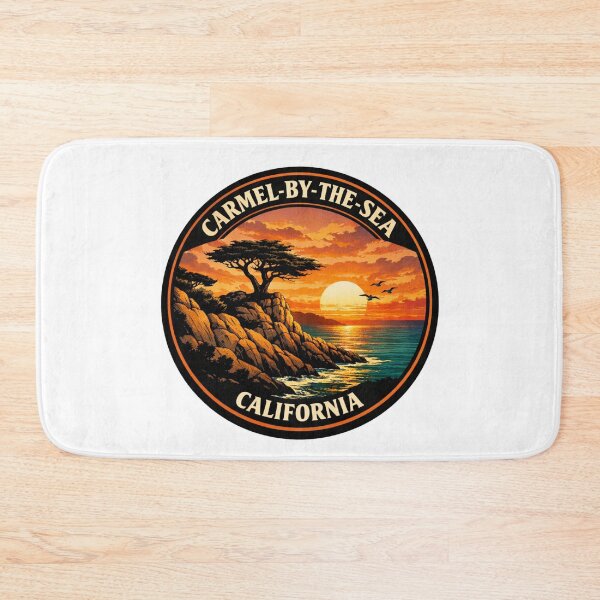 Item preview, Carmel-by-the-Sea California: Lone Cypress Cliff Illustration designed and sold by CircinusStore.