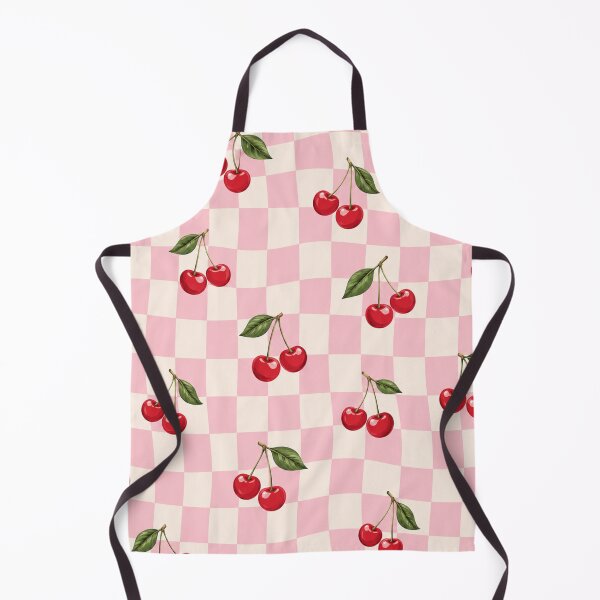 Item preview, Trendy Retro Wavy Pink Checkerboard and Red Cherry Pattern designed and sold by Core design hub .