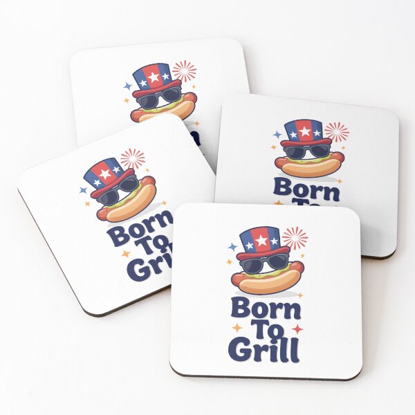 Item preview, Born To Grill Funny Patriotic Hot Dog Uncle Sam 4th of July designed and sold by Meadowmood.