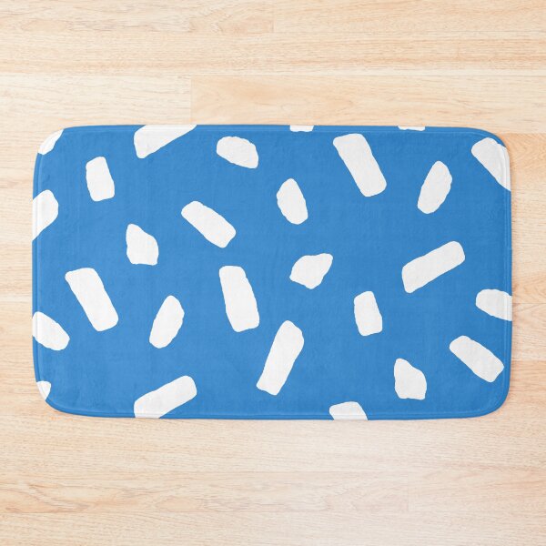Item preview, Abstract White Confetti Blobs on Vibrant Blue with Playful Circus Vibe designed and sold by ArtyFridgees.