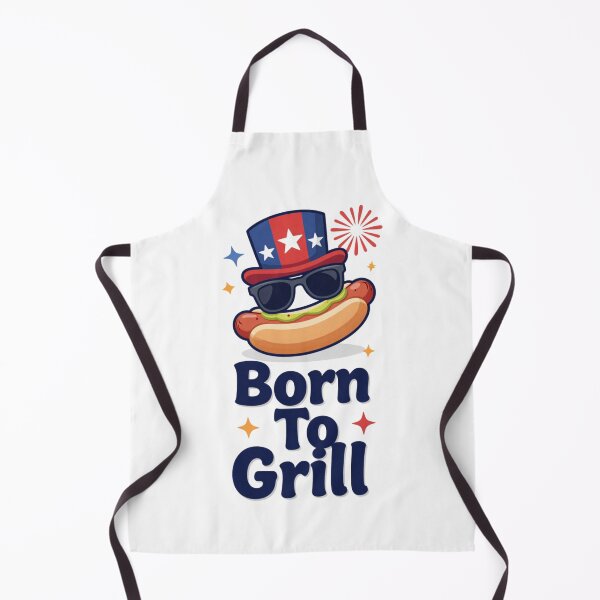 Item preview, Born To Grill Funny Patriotic Hot Dog Uncle Sam 4th of July designed and sold by Meadowmood.