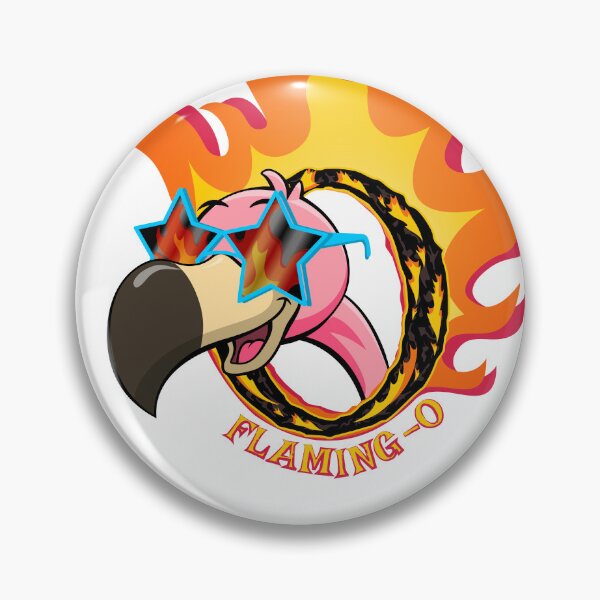 Item preview, Pink flamingo pokes head through a flaming O! designed and sold by JRDoesDesign-82.
