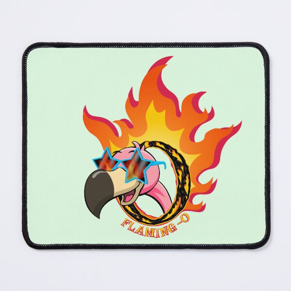 Item preview, Pink flamingo pokes head through a flaming O! designed and sold by JRDoesDesign-82.