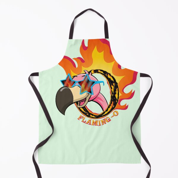 Item preview, Pink flamingo pokes head through a flaming O! designed and sold by JRDoesDesign-82.