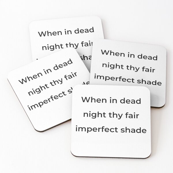 Item preview, "When in dead night thy fair imperfect shade" - print black designed and sold by ariksworld.