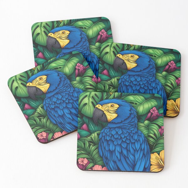 Item preview, Blue Macaw in Tropical Foliage designed and sold by PetsArt.