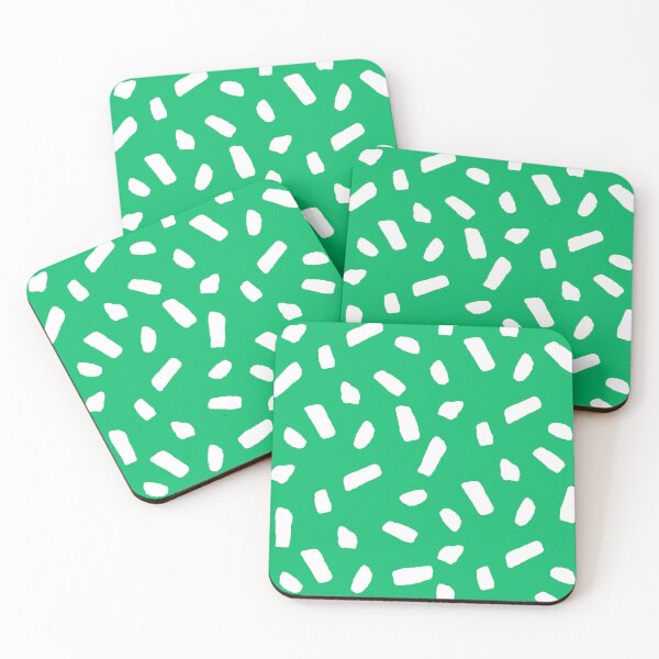 Item preview, Abstract White Confetti Blobs on Vibrant Green with Playful Circus Vibe designed and sold by ArtyFridgees.