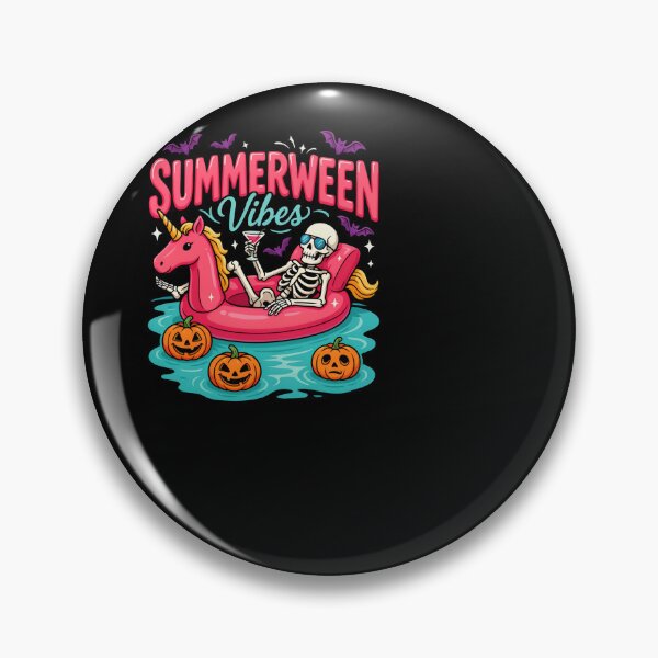 Item preview, Summerween Vibes Skeleton Unicorn Pool Float designed and sold by SuperAndSocial.