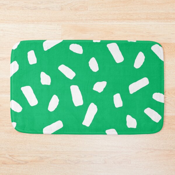 Item preview, Abstract White Confetti Blobs on Vibrant Green with Playful Circus Vibe designed and sold by ArtyFridgees.
