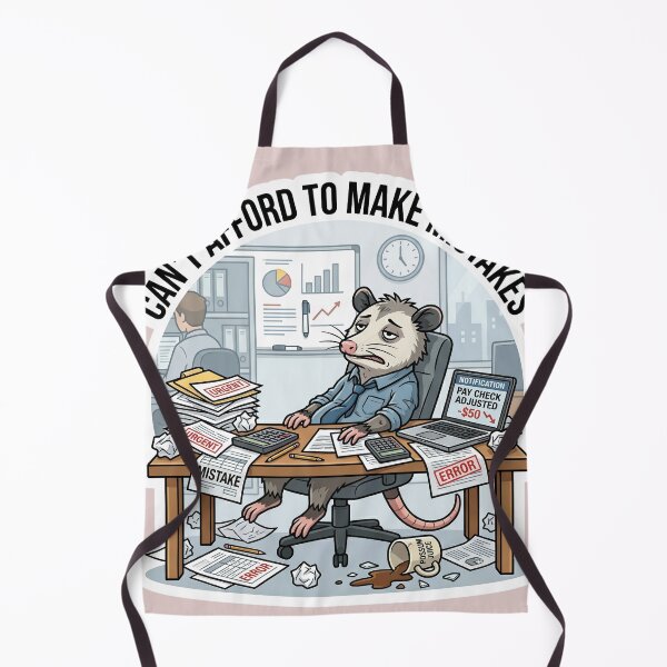Item preview, Funny Possum Office Sticker | Can't Afford Mistakes Meme designed and sold by SoftAuraStudi0.