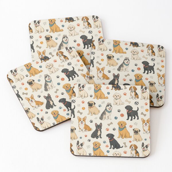 Item preview, Cute Dog Pattern | Seamless Puppy Wallpaper Design for Dog Lovers designed and sold by RJACreative.