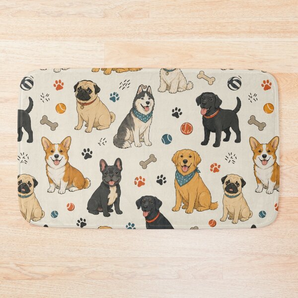 Item preview, Cute Dog Pattern | Seamless Puppy Wallpaper Design for Dog Lovers designed and sold by RJACreative.
