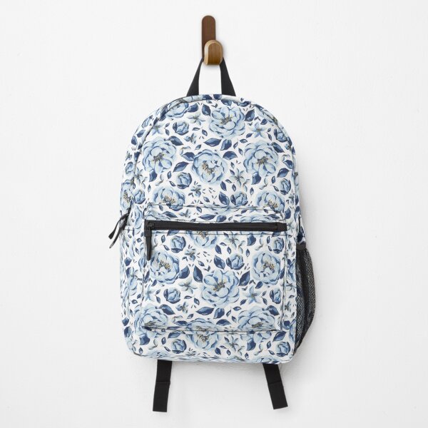 Item preview, Watercolor Blue Floral Pattern — Peony Rose Botanical Navy designed and sold by Zaya_art.
