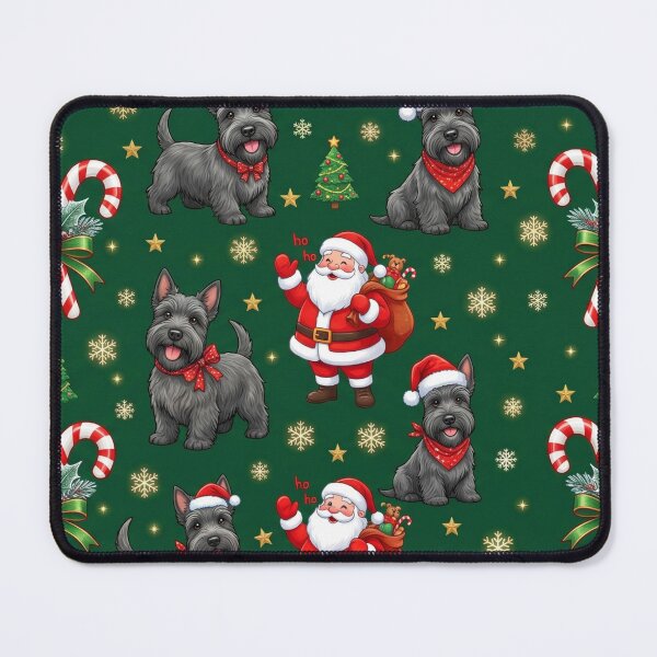 Item preview, Festive Santa and Scottish Terrier Pattern designed and sold by Wags & Tails.