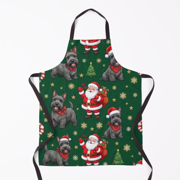 Item preview, Festive Santa and Scottish Terrier Pattern designed and sold by Wags & Tails.