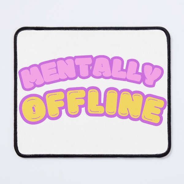 Item preview, Mentally Offline Cute Bubble Typography Design | Pink & Yellow Aesthetic Graphic Tee designed and sold by GlimmerAura.