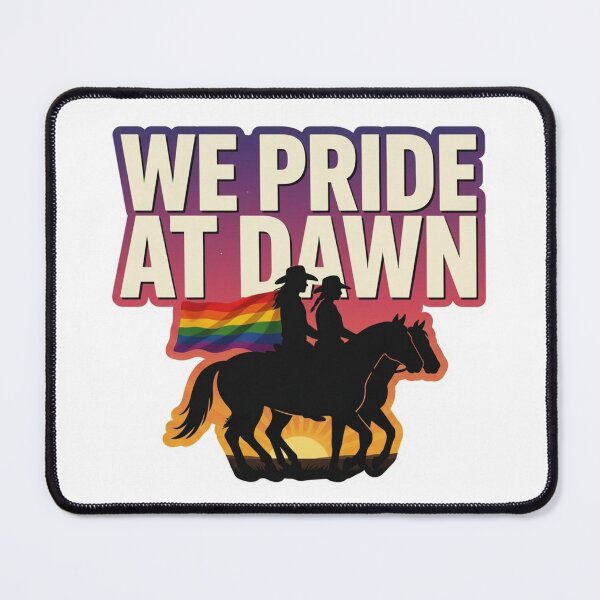 Item preview, We Pride At Dawn LGBTQ+ Cowboy Sunrise Sticker designed and sold by MerchlyMike.