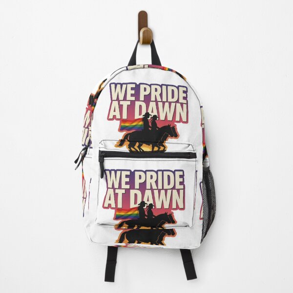 Item preview, We Pride At Dawn LGBTQ+ Cowboy Sunrise Sticker designed and sold by MerchlyMike.