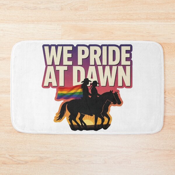 Item preview, We Pride At Dawn LGBTQ+ Cowboy Sunrise Sticker designed and sold by MerchlyMike.