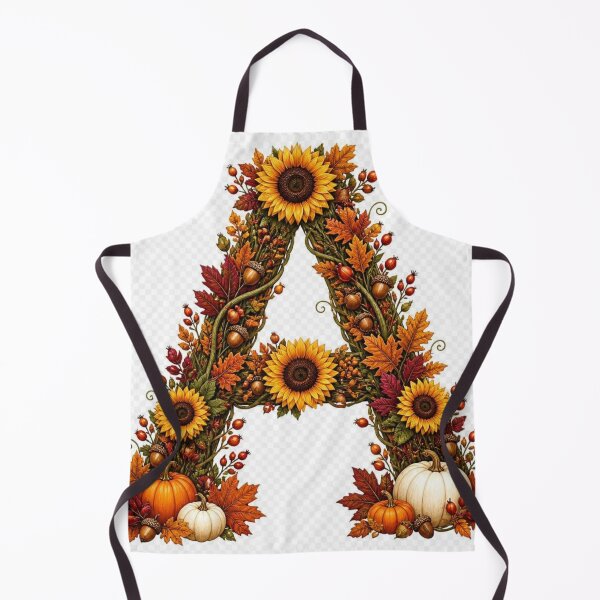 Item preview, Letter A Autumn Floral Sunflower Pumpkin Fall Art designed and sold by bakosshops.