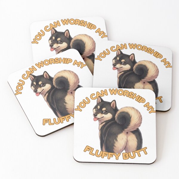 Item preview, You Can Worship My Fluffy Butt – Black and Tan Shiba Inu Meme designed and sold by DailyStruggleCo.