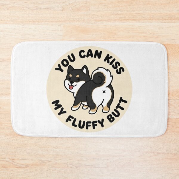 Item preview, You Can Kiss My Fluffy Butt – Cute Black Shiba Inu Doodle designed and sold by DailyStruggleCo.