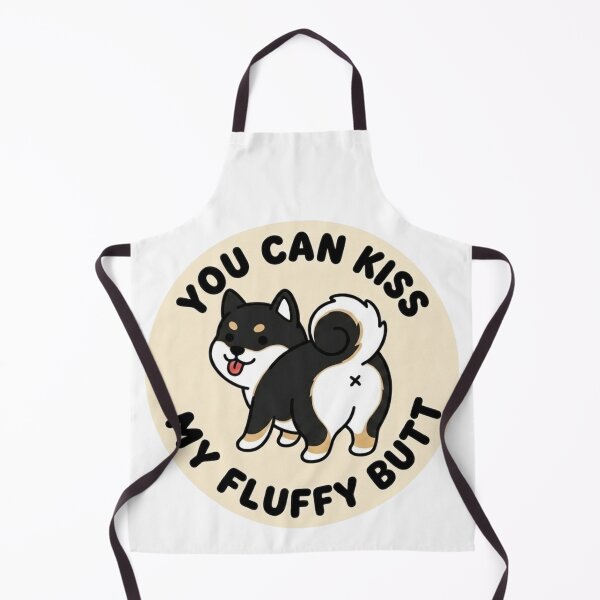 Item preview, You Can Kiss My Fluffy Butt – Cute Black Shiba Inu Doodle designed and sold by DailyStruggleCo.
