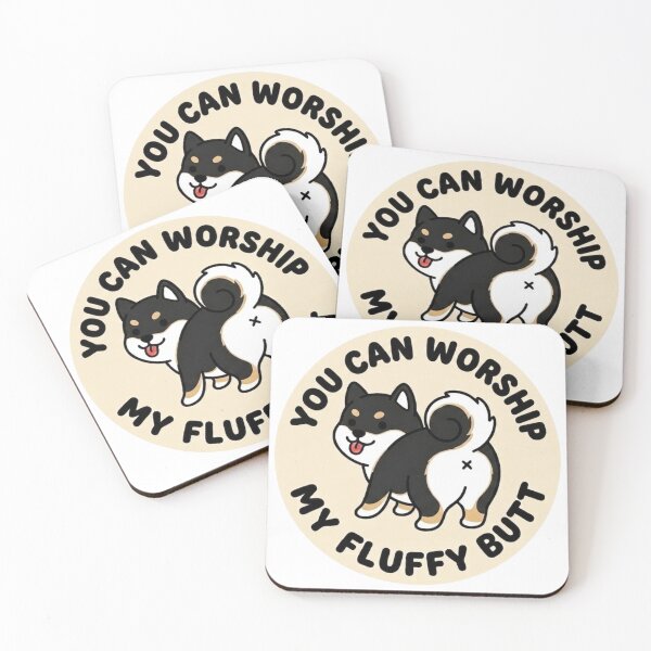 Item preview, You Can Worship My Fluffy Butt – Cute Black Shiba Inu Doodle designed and sold by DailyStruggleCo.