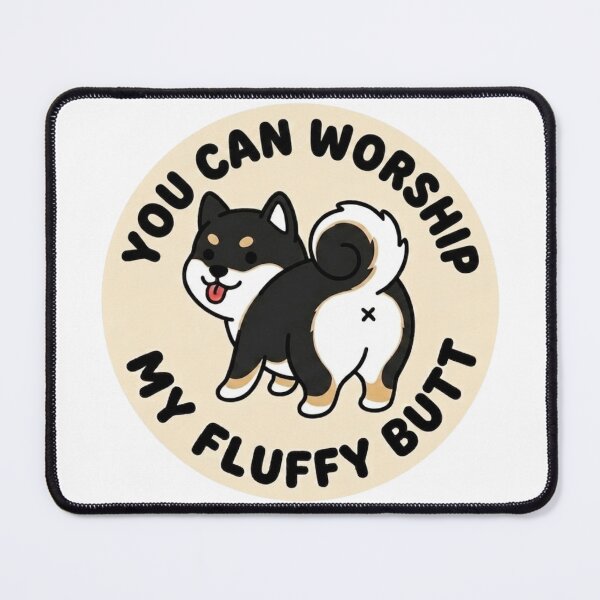 Item preview, You Can Worship My Fluffy Butt – Cute Black Shiba Inu Doodle designed and sold by DailyStruggleCo.