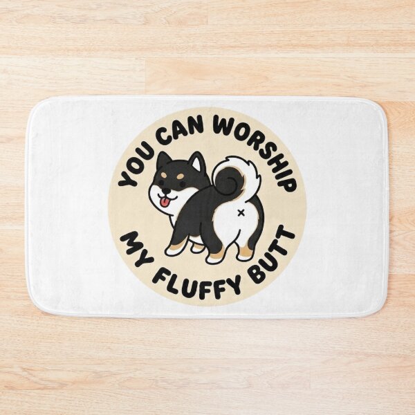 Item preview, You Can Worship My Fluffy Butt – Cute Black Shiba Inu Doodle designed and sold by DailyStruggleCo.
