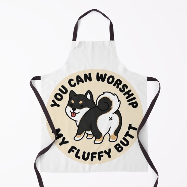 Item preview, You Can Worship My Fluffy Butt – Cute Black Shiba Inu Doodle designed and sold by DailyStruggleCo.