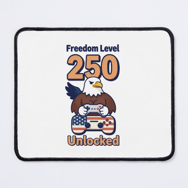 Item preview, Freedom Level 250 Unlocked Funny Gamer Eagle USA 250th Anniversary designed and sold by Meadowmood.