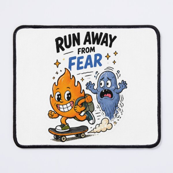 Item preview, Run Away From Fear Funny Motivational Skateboarding Flame Sticker designed and sold by Soeklahan07.
