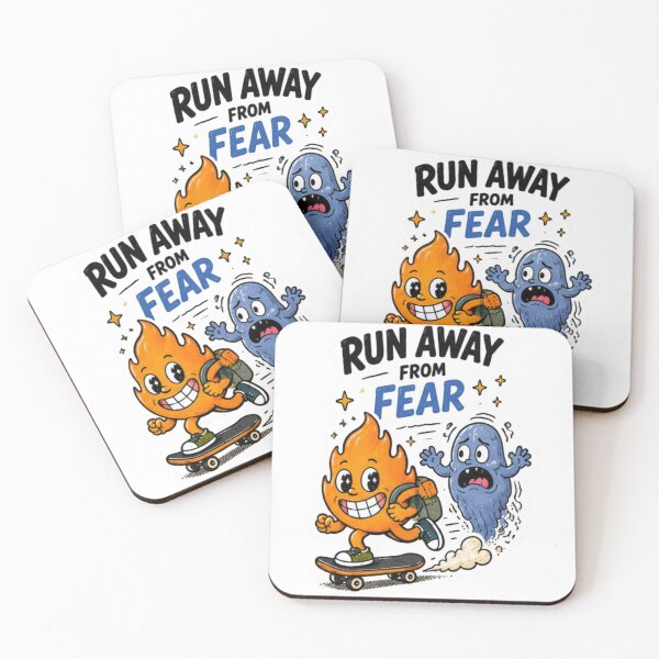 Item preview, Run Away From Fear Funny Motivational Skateboarding Flame Sticker designed and sold by Soeklahan07.