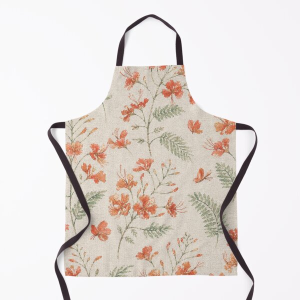 Item preview,  Vintage Peacock Flower Botanical  Seamless Pattern (Orange-Red) designed and sold by Siam Soul Studio.