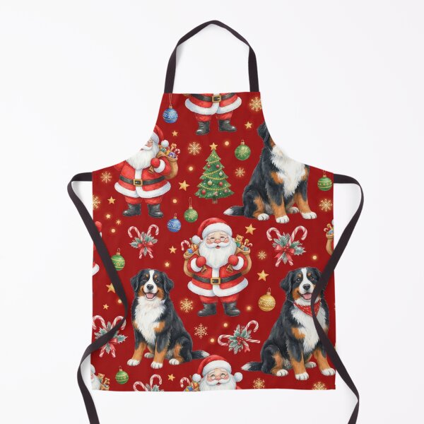 Item preview, Festive Santa and Bernese Mountain Dogs Pattern designed and sold by Wags & Tails.