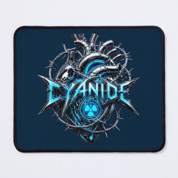 Item preview, Cyanide Cyber Bio Heart Electric Blue Liquid Chrome Techwear Streetwear designed and sold by Novastitchshop.