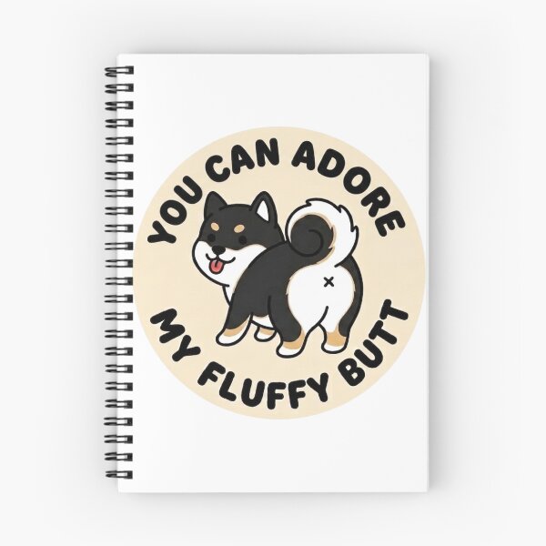 Item preview, You Can Adore My Fluffy Butt – Cute Black Shiba Inu Doodle designed and sold by DailyStruggleCo.