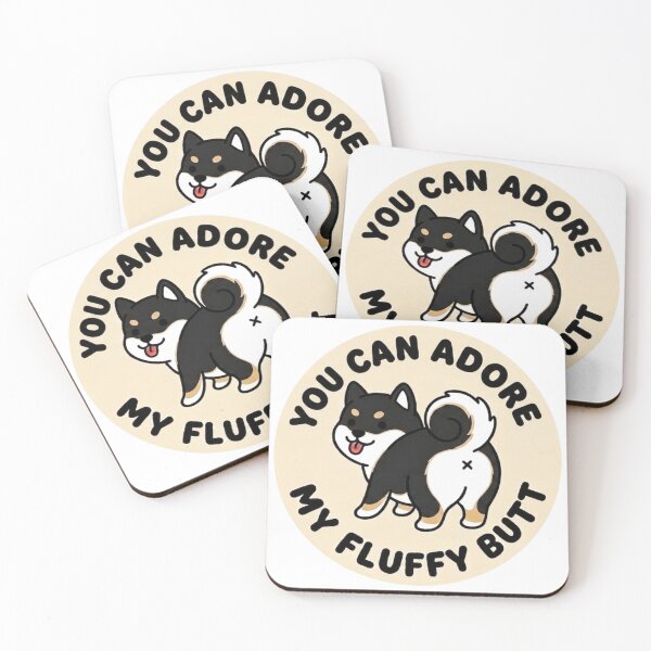 Item preview, You Can Adore My Fluffy Butt – Cute Black Shiba Inu Doodle designed and sold by DailyStruggleCo.