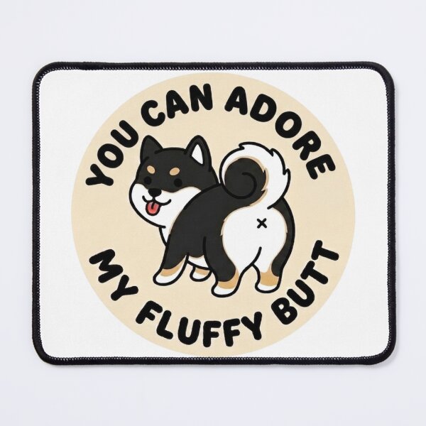 Item preview, You Can Adore My Fluffy Butt – Cute Black Shiba Inu Doodle designed and sold by DailyStruggleCo.