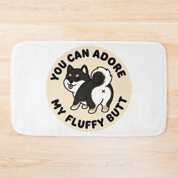 Item preview, You Can Adore My Fluffy Butt – Cute Black Shiba Inu Doodle designed and sold by DailyStruggleCo.