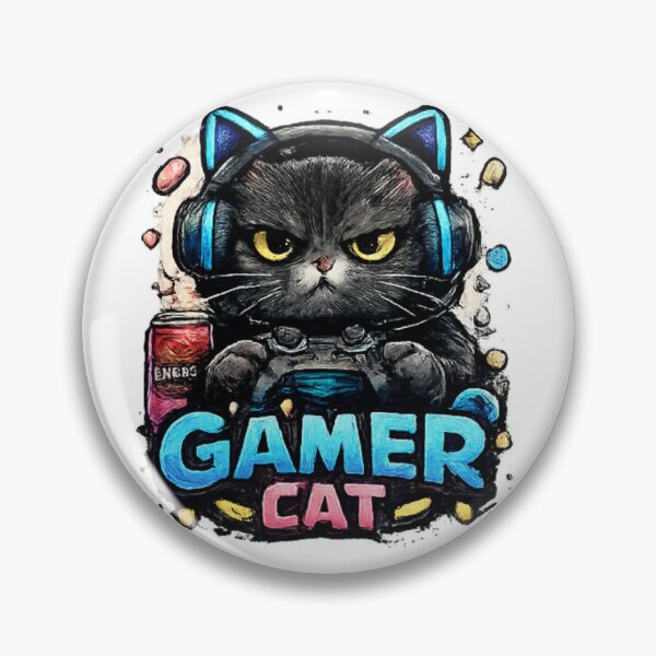 Item preview, Gamer Cat Neon Gaming T-Shirt designed and sold by Cavalier-org.