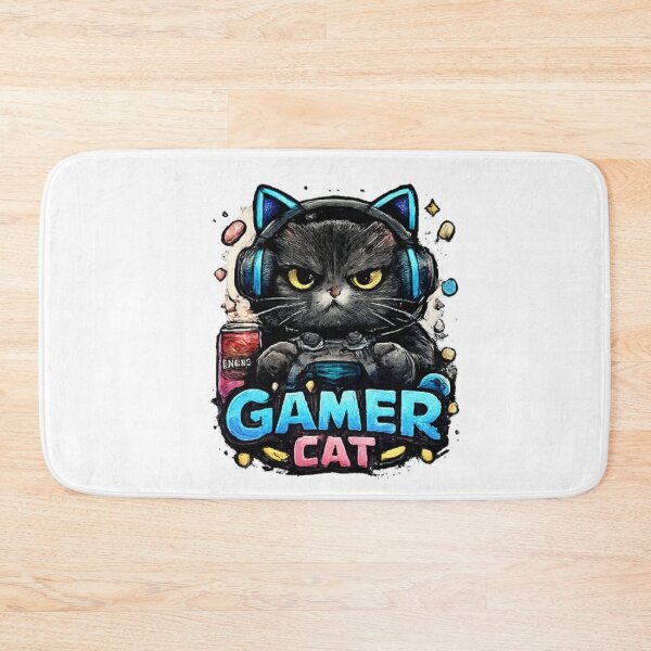Item preview, Gamer Cat Neon Gaming T-Shirt designed and sold by Cavalier-org.